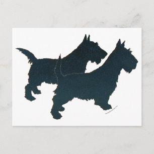Love My Scotties Silhouette Postcard