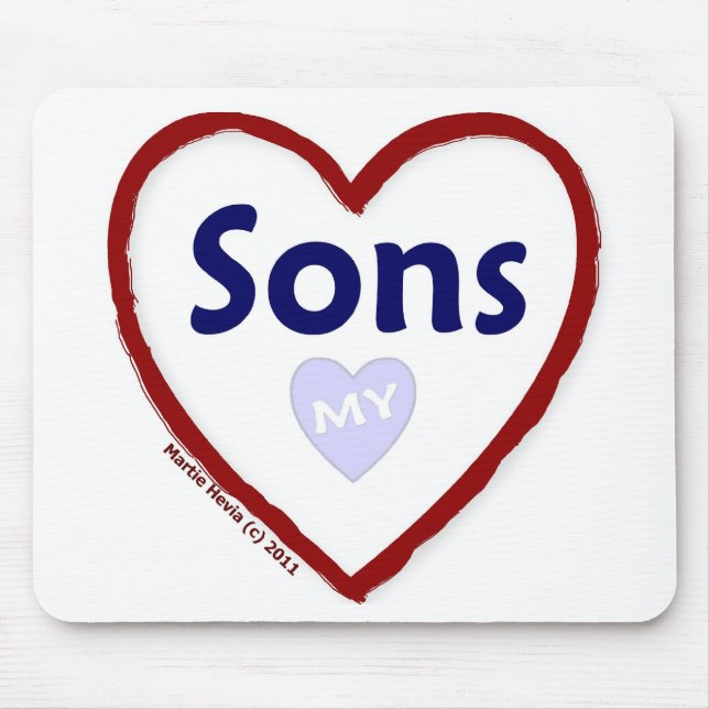 Love My Sons Mouse Pad (Front)