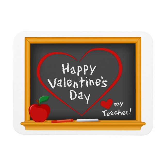 Love My Teacher! Happy Valentine’s Day Magnet (Horizontal)