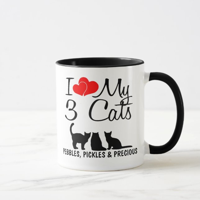 Love My THREE Cats Mug (Right)