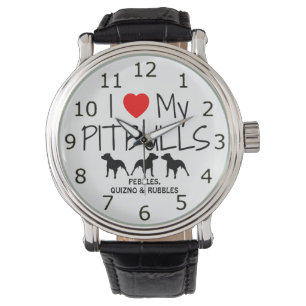 Love My THREE Pitbulls Watch