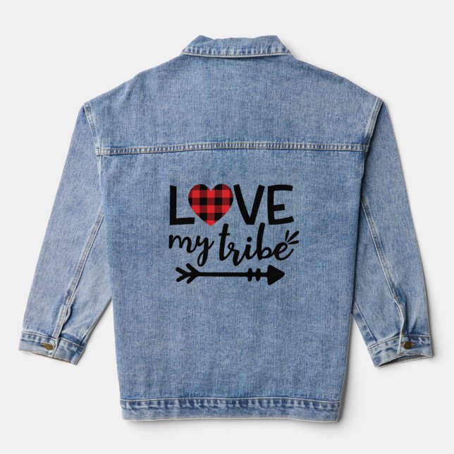 Love My Tribe Custom Women's Denim Jacket (Back)