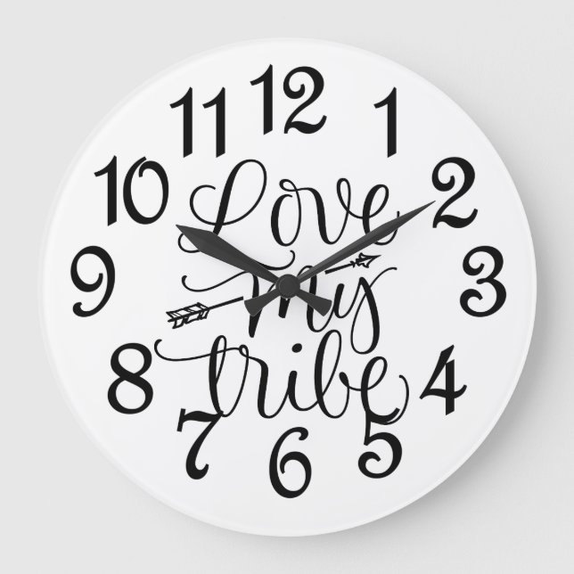Love My Tribe  Large Clock (Front)