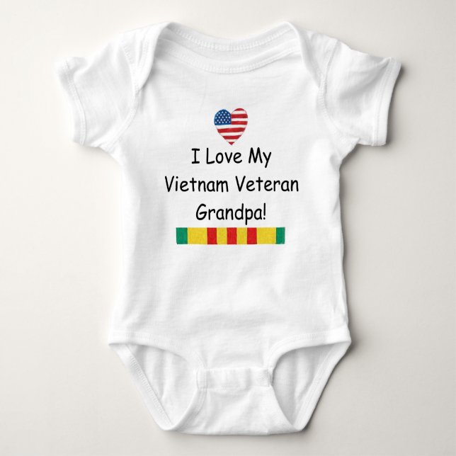 Love My Vietnam Veteran Grandpa Bodysuit (Front)