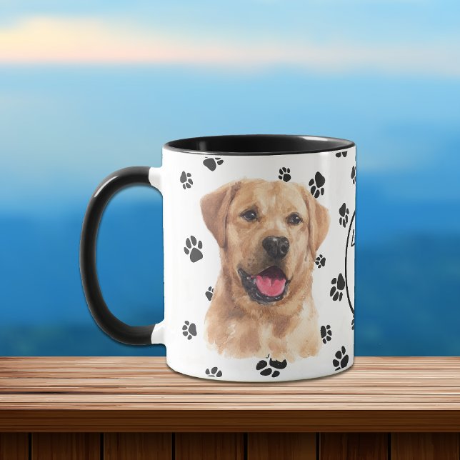 Love My Yellow Labrador Retriever Dog Pawprint Mug (Creator Uploaded)
