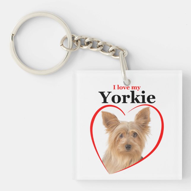 Love My Yorkie Keychain (Front)