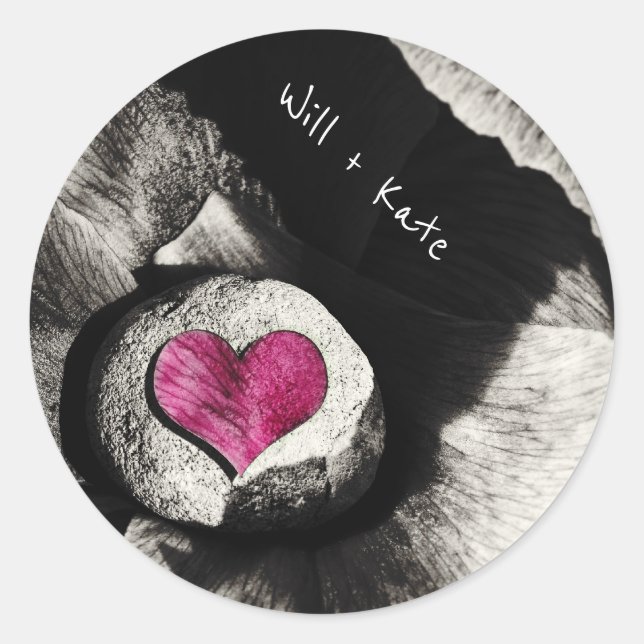 Love Names & Hearth of Stone (Together + Forever) Classic Round Sticker (Front)