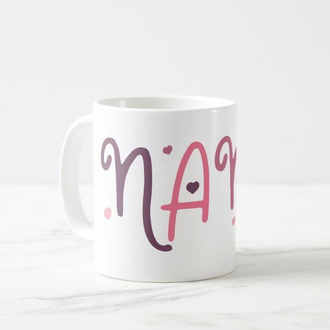 Love Nana Grandmother Typographic Hearts Coffee Mug (Front Left)