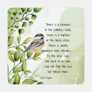 Love Nature Inspirational Quote Lord Byron Cerami Metal Tree Decoration