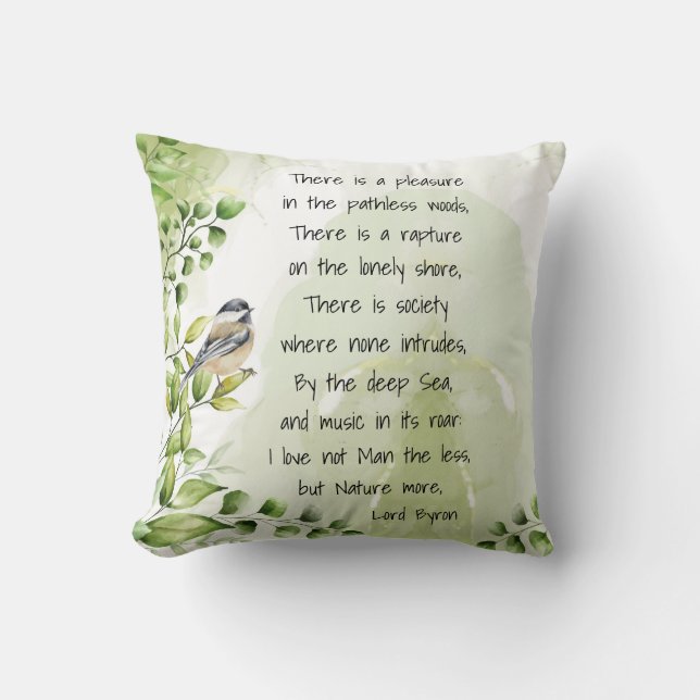 Love Nature Inspirational Quote Lord Byron  Cushion (Front)