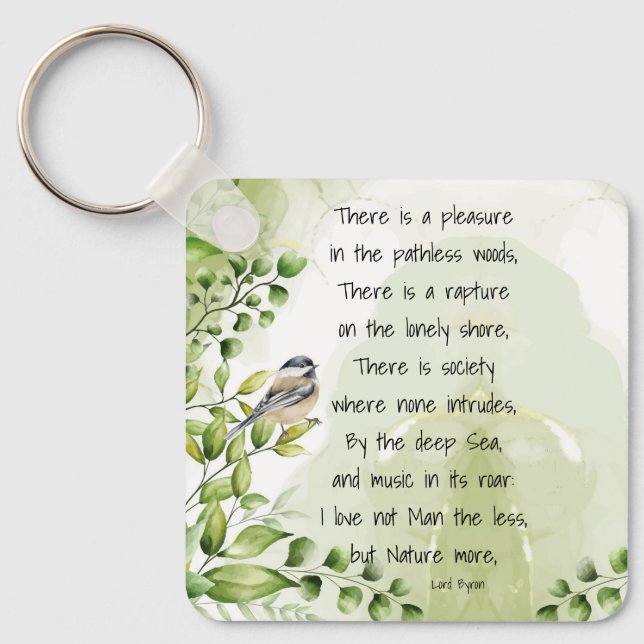 Love Nature Inspirational Quote Lord Byron  Key Ring (Front)