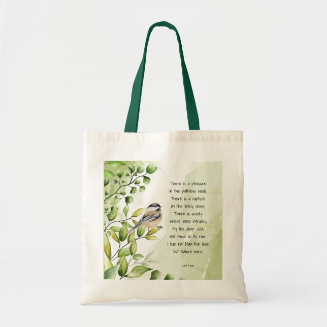 Love Nature Inspirational Quote Lord Byron  Tote Bag (Front)