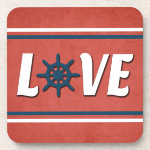 Love nautical design coaster