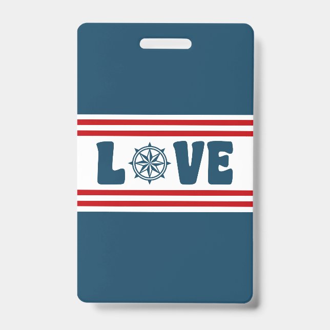 Love nautical design ID badge (Front)