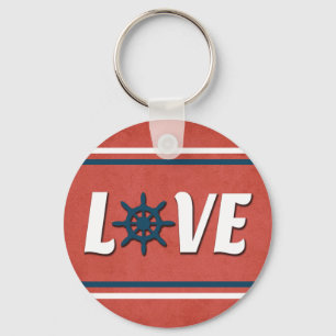 Love nautical design key ring