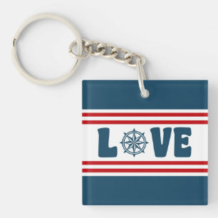 Love nautical design key ring