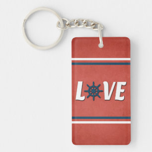 Love nautical design key ring