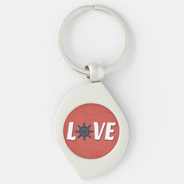 Love nautical design key ring (Front)