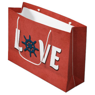 Love nautical design large gift bag