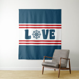 Love nautical design tapestry