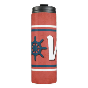 Love nautical design thermal tumbler
