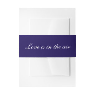 Love Navy Blue White Wedding Nautical Invitation Belly Band