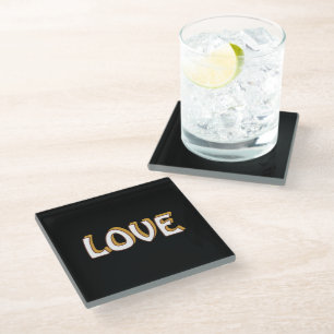 LOVE NECKLACE FOR GIFT WOMEN , GIRLFRIEND GLASS COASTER