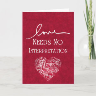 Love Needs No Interpretation Card