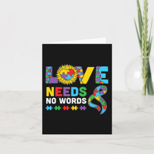 Love Needs No Word ASL Autism Awareness SPED Teach Card