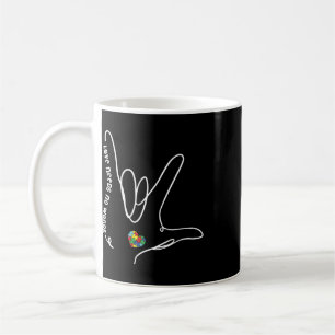 Love Needs No Words Asl Puzzle Piece Heart Autism Coffee Mug