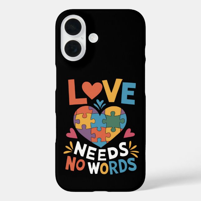 Love Needs No Words Autism Awareness Case-Mate iPhone Case (Back)