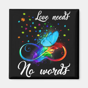 Love Needs No Words Autism Awareness Puzzle Butter Magnet