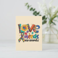 Love Needs No Words - Autism Awareness Sunflower