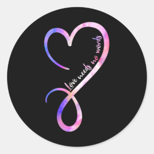 Love Needs No Words Autism Awareness Tolerance Aut Classic Round Sticker