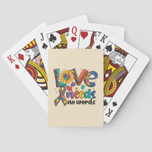 Love Needs No Words Autism Drawstring Bag Playing Cards