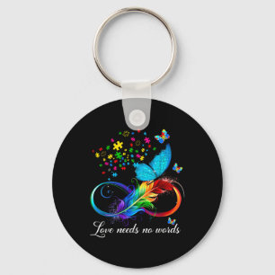 Love Needs No Words Autism Kids Mum Support Autism Key Ring