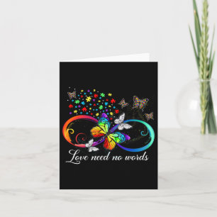 Love Needs No Words Butterfly Autism Awareness Men Card