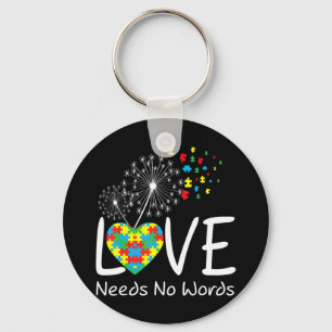 Love Needs No Words Deaf Awareness Dandelion Flowe Key Ring