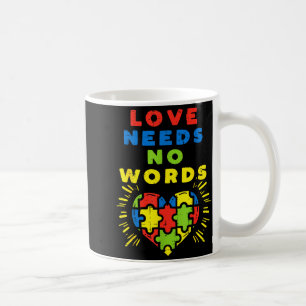 Love Needs No Words Heart Puzzle Autism Awareness Coffee Mug