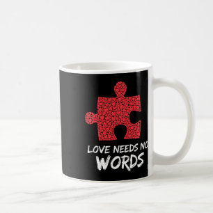 Love Needs No Words Puzzle Heart Design Coffee Mug