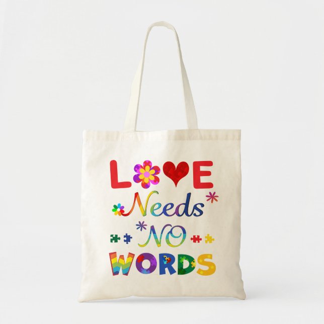 Love Needs No Words Tote Bag (Front)