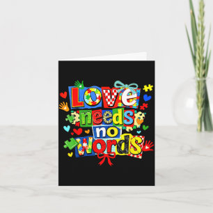 Love needs words puzzle coquette bow autism card