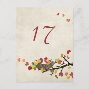 Love Nest Wedding Table Number Card
