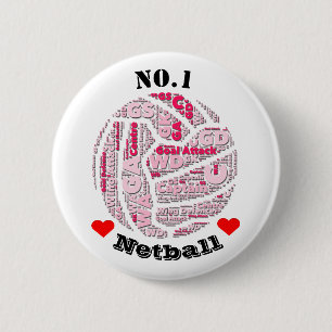 Love Netball Player Positions Pin Badge