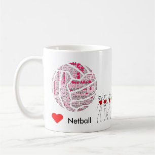Love Netball Positions Word Cloud Coffee Mug