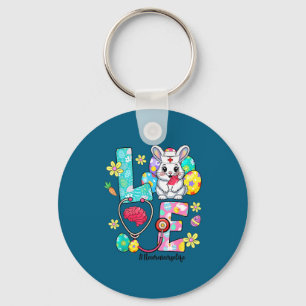 Love neuro nurse life bunny stethoscope easter key ring