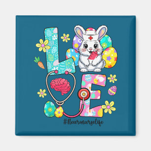 Love neuro nurse life bunny stethoscope easter magnet