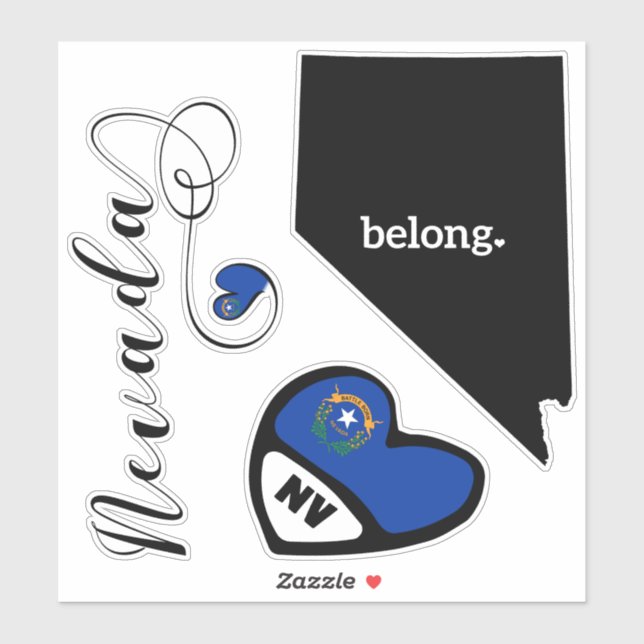 Love Nevada, 3 Designs, Die Cut Stickers (Sheet)