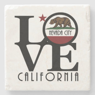 LOVE Nevada City CAlifornia Stone Coaster