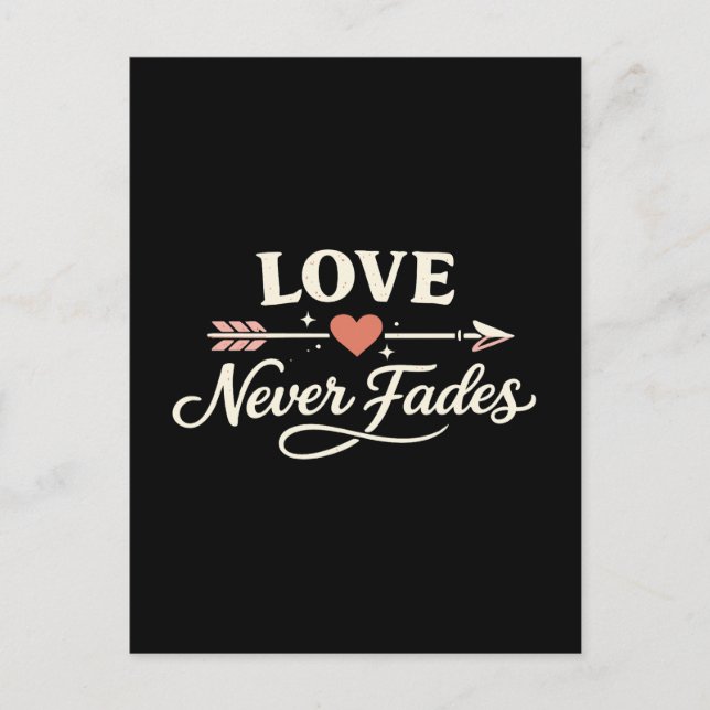 Love Never Fades Right Pointing Matching Couple Postcard (Front)